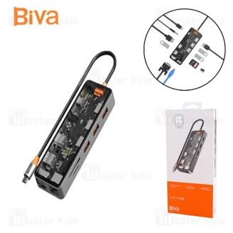هاب 11 پورت تایپ سی بیوا Biva HUB-04 Type-C 11 in 1 Docking Station