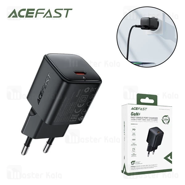 شارژر دیواری ایس فست ACEFAST A117 PD20W GaN Fast Charger توان 20 وات