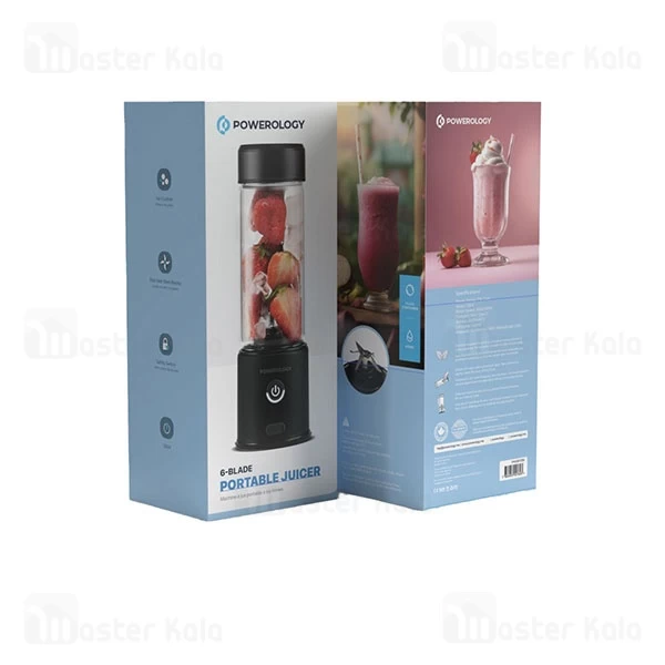 مخلوط کن قابل حمل شارژی پاورولوژی Powerology 6-Blade Portable Juicer PN6BPJBK
