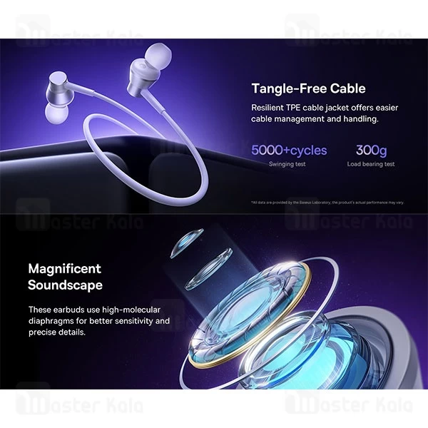 هندزفری سیمی بیسوس Baseus CZ11 Encok Large Moving Coils A00164300113