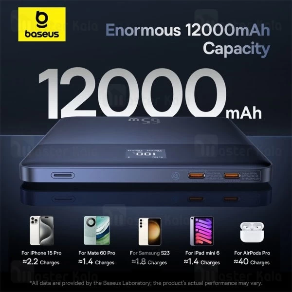 پاوربانک فوق نازک 12000 بیسوس Baseus Blade2 P10063801323 توان 65 وات