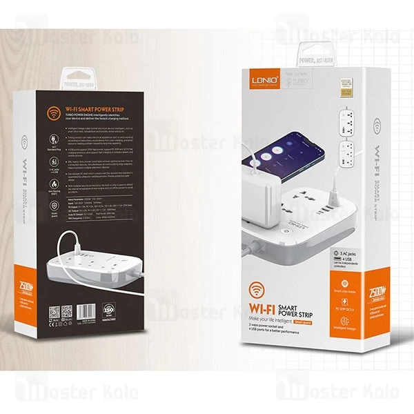 چند راهی برق و شارژر هوشمند الدینیو LDNIO SCW3451 دارای 4 پورت