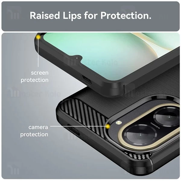 قاب فیبر کربنی شیائومی Xiaomi Redmi A5 / Poco C71 Rugged Armor Fiber Carbon
