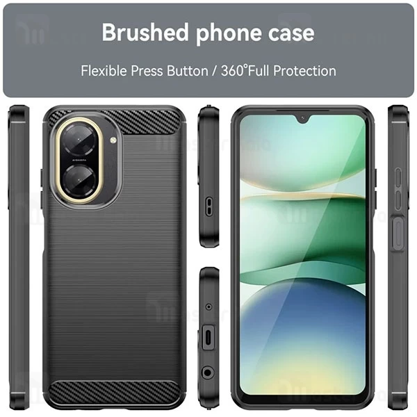 قاب فیبر کربنی شیائومی Xiaomi Redmi A5 / Poco C71 Rugged Armor Fiber Carbon