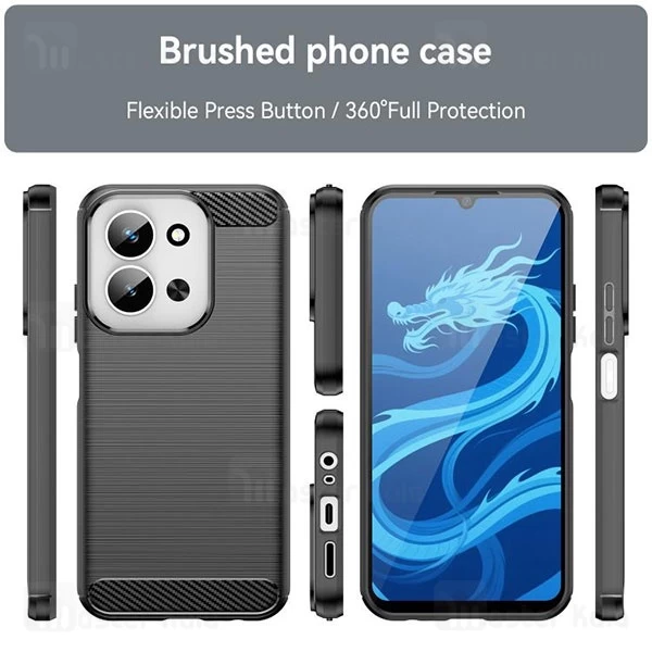 قاب فیبر کربنی شیائومی Xiaomi Redmi 15C 4G Rugged Armor Fiber Carbon