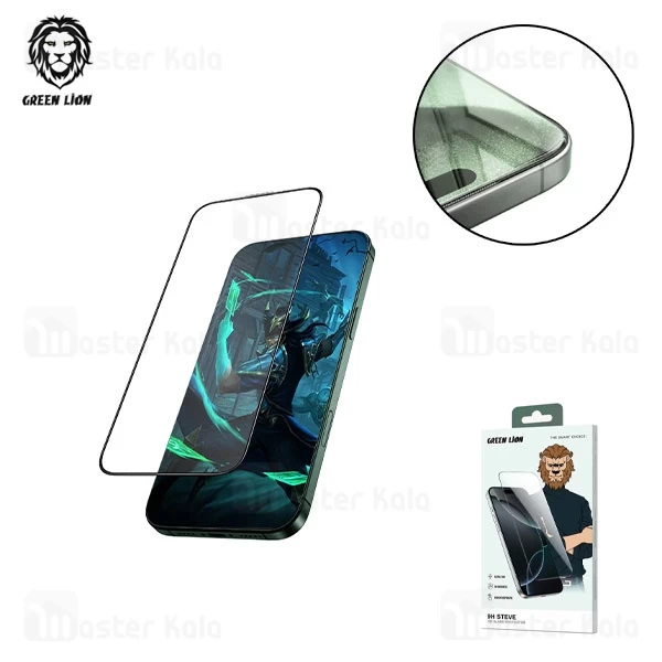 گلس تمام صفحه تمام چسب آیفون گرین لاین Apple iPhone Air Green Lion 9H Steve