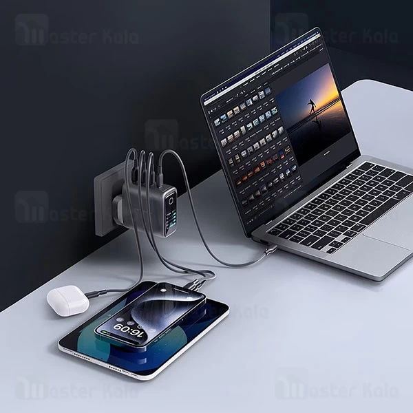 شارژر دیواری پاورولوژی Powerology Voltflow GaN Wall Charger PWGAN140W توان 140 وات