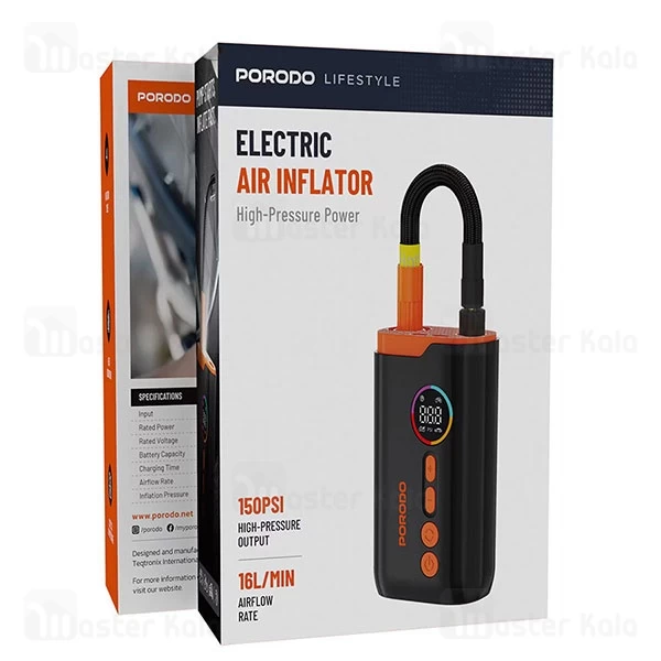 کمپرسور باد پرودو Porodo PD-LFST181 Lifestyle Air Inflator همراه با چراغ قوه