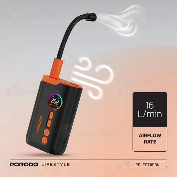 کمپرسور باد پرودو Porodo PD-LFST181 Lifestyle Air Inflator همراه با چراغ قوه