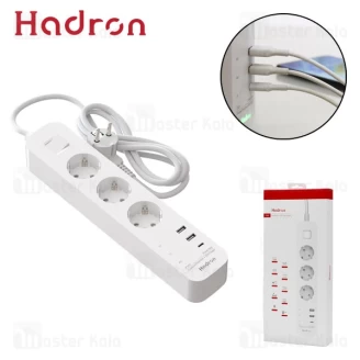 چند راهی برق و شارژر هادرون Hadron P343 GAN دارای 3 پورت