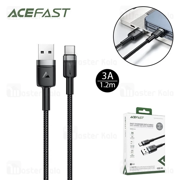 کابل Type-C ایس فست ACEFAST C22-04 طول 1.2 متر شدت جریان 3 آمپر