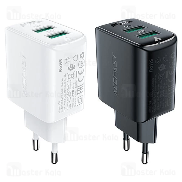 شارژر دیواری ایس فست ACEFAST A33 QC18W Fast Charger توان 18 وات