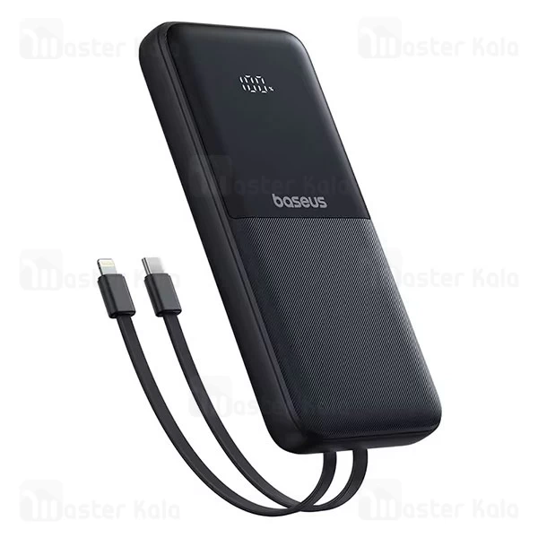 پاوربانک 20000 بیسوس Baseus Lipow Dual-Cable P10079102123-00 توان 22.5 وات با 2 کابل متصل