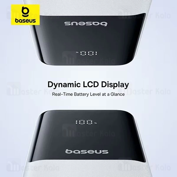 پاوربانک 20000 بیسوس Baseus Lipow Dual-Cable P10079102123-00 توان 22.5 وات با 2 کابل متصل