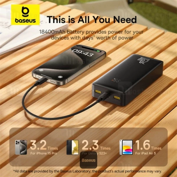 پاوربانک 18400 بیسوس Baseus LifePO4 P10071000113-00 توان 20 وات