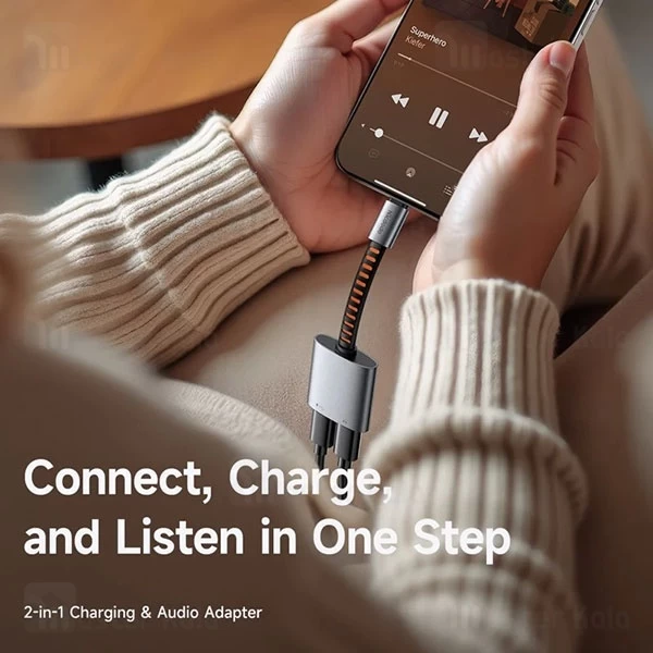 تبدیل Type C اتصال همزمان هندزفری و شارژر Mcdodo CA-3370 Audio Adapter Type C توان 60 وات