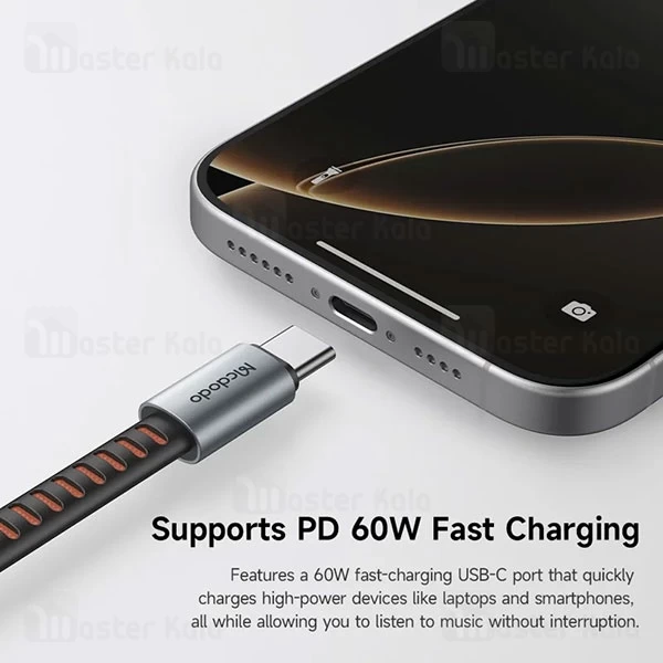 تبدیل Type C اتصال همزمان هندزفری و شارژر Mcdodo CA-3370 Audio Adapter Type C توان 60 وات