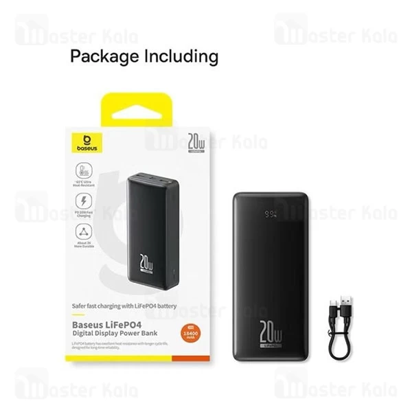 پاوربانک 18400 بیسوس Baseus LifePO4 P10071000113-00 توان 20 وات