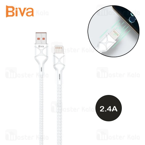 کابل لایتنینگ بیوا Biva C-06L طول 1 متر شدت جریان 2.4 آمپر