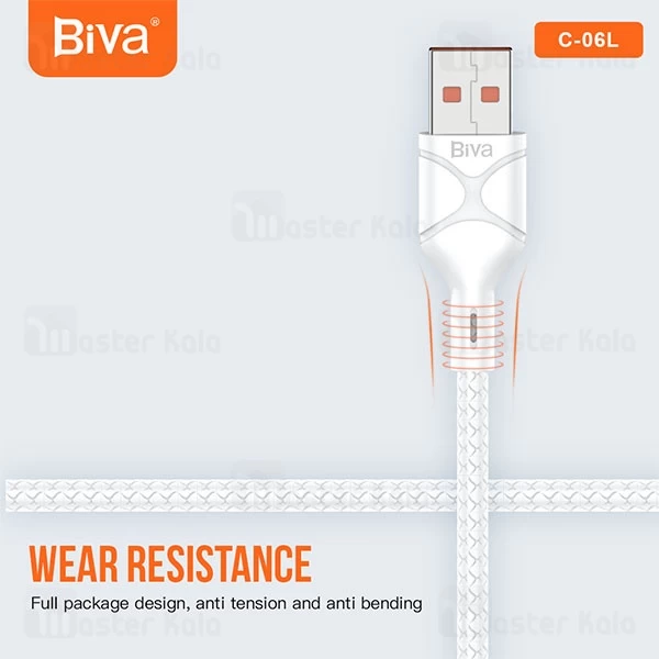 کابل لایتنینگ بیوا Biva C-06L طول 1 متر شدت جریان 2.4 آمپر