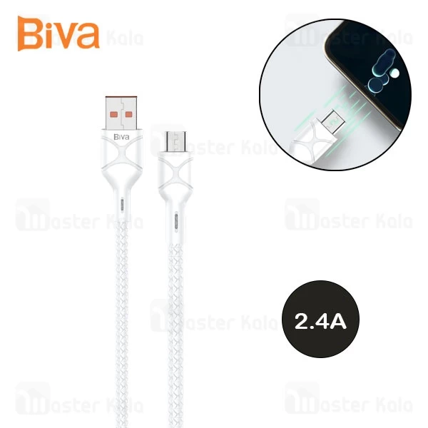 کابل میکرو یو اس بی بیوا Biva C-06V طول 1 متر شدت جریان 2.4 آمپر