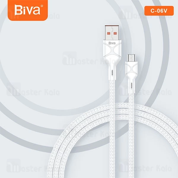 کابل میکرو یو اس بی بیوا Biva C-06V طول 1 متر شدت جریان 2.4 آمپر