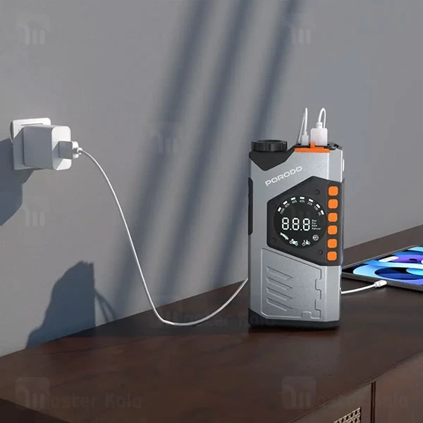 پاوربانک 10000 و کمپرسور باد و جامپ استارتر خودرو پرودو Porodo PDPBA10GY