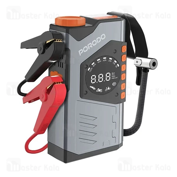 پاوربانک 10000 و کمپرسور باد و جامپ استارتر خودرو پرودو Porodo PDPBA10GY