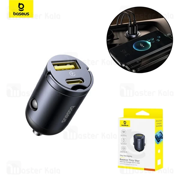 شارژر فندکی فست شارژ بیسوس Baseus Tiny Star C00035001121-02 توان 30 وات