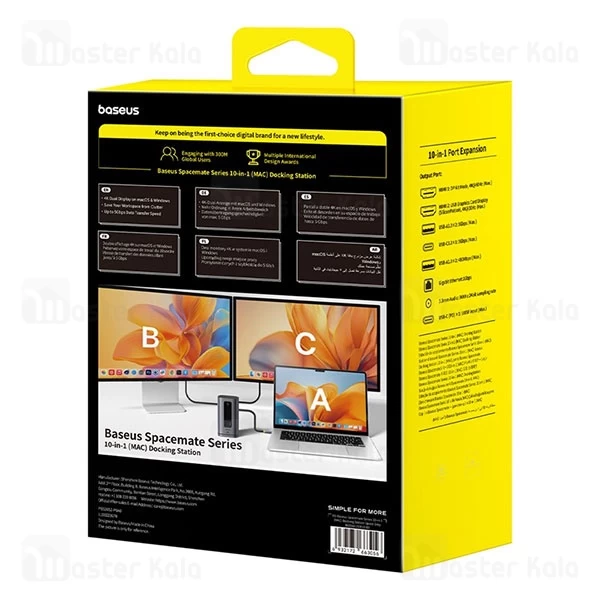 هاب 11 پورت مک بوک بیسوس Baseus BS-OH174 Spacemate B00568102813