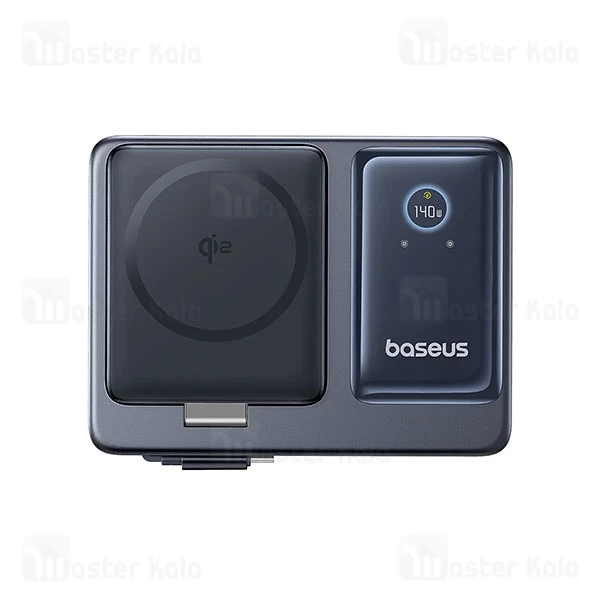 هاب شارژر 3 پورت و شارژر وایرلس بیسوس Baseus P10170901123 Nomos Qi2 CCNMS140 توان 140 وات