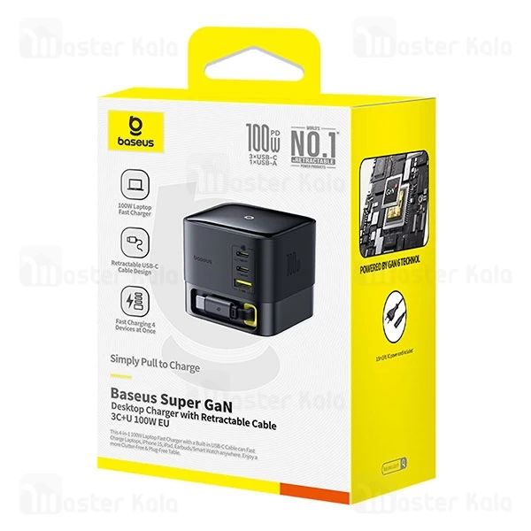 هاب شارژر 3 پورت بیسوس Baseus P10164001123 Super GaN 100W توان 100 وات