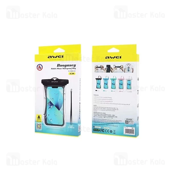 کیف ضد آب اوی Awei X34 Waterproof Phone Bag سازگار با گوشی‌های تا 6.5 اینچ
