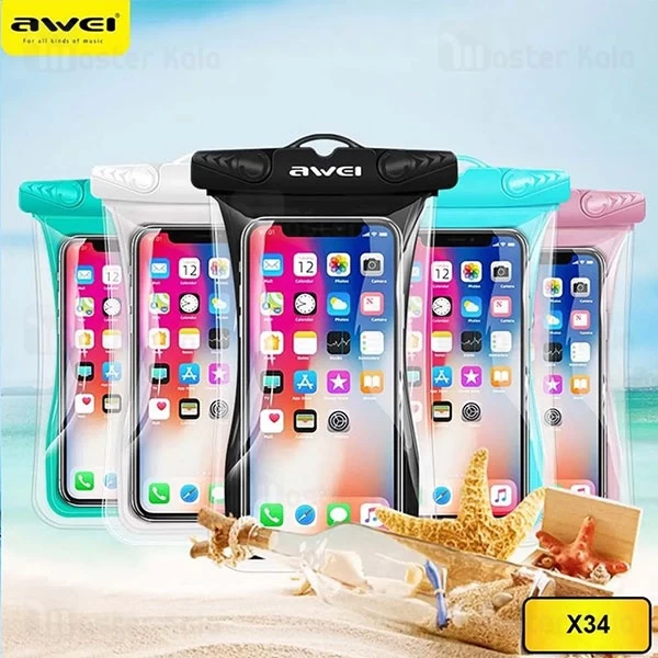 کیف ضد آب اوی Awei X34 Waterproof Phone Bag سازگار با گوشی‌های تا 6.5 اینچ
