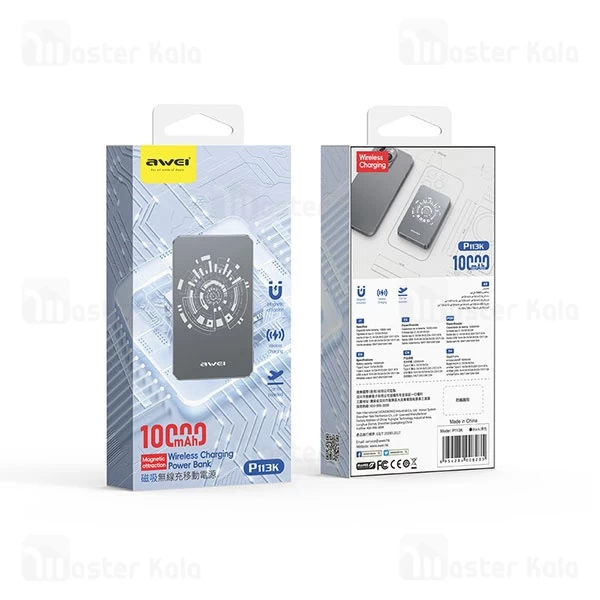 پاوربانک وایرلس فوق نازک 10000 مگنتی اوی Awei P113K توان 22.5 وات