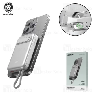 پاوربانک وایرلس 10000 مگ سیف گرین لاین Green Lion DXB MagSafe GNDXBMG10KSL توان 22.5 وات