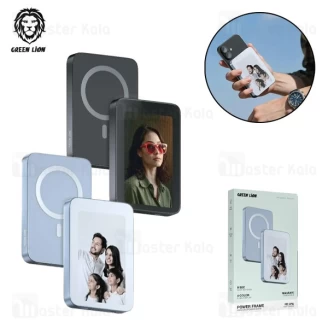 پاوربانک وایرلس 5000 مگ سیف و قاب عکس هوشمند گرین لاین Green Lion Power Frame GNPWRFMPB توان 20 وات