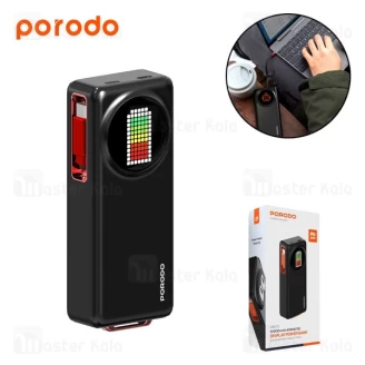 پاوربانک 10000 پرودو Porodo Animated Display PD-PBFCH072-BK توان 45 وات همراه با کابل متصل