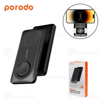 پاوربانک وایرلس 10000 مگ سیف پرودو Porodo Magsafe PD-PBFCH021-BK توان 20 وات با قابلیت شارژ اپل واچ