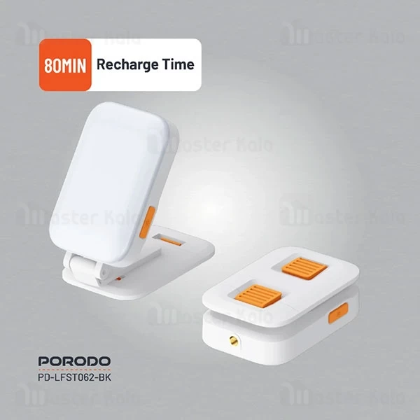 استند رومیزی و چراغ تاشو پرودو Porodo PD-LFST062-BK Foldable RGB Fill Light Stand