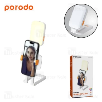 استند رومیزی و چراغ تاشو پرودو Porodo PD-LFST062-BK Foldable RGB Fill Light Stand
