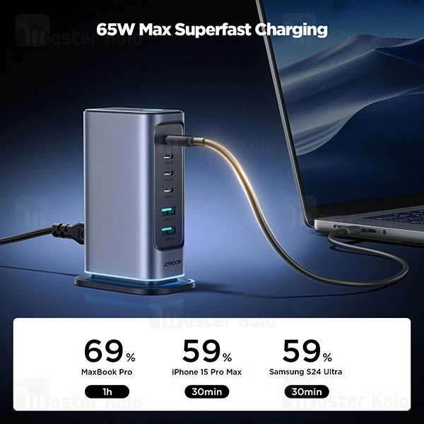 هاب شارژر 6 پورت جویروم Joyroom JR-TCM02 GaN توان 65 وات