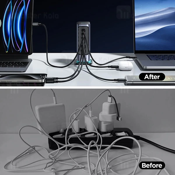 هاب شارژر 6 پورت جویروم Joyroom JR-TCM02 GaN توان 65 وات