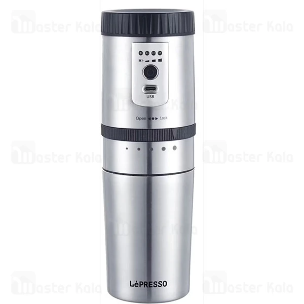 قهوه ساز و آسیاب قهوه لپرسو LePresso Portable Mug Burr Grinder LPGCMSM ظرفیت 250 میلی لیتر