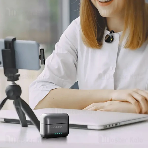 میکروفون بی سیم تایپ سی پرودو Porodo Movo Lavalier Microphone PDLAMPHF76BK