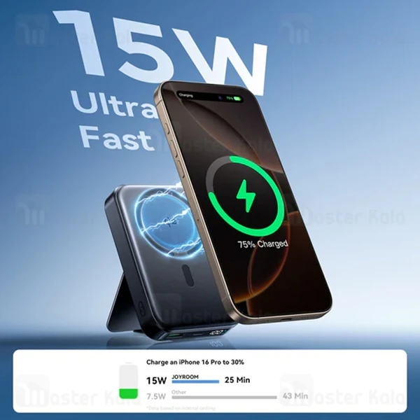 پاوربانک وایرلس مگنتی مگ سیف 10000 مگنتی جویروم Joyroom JR-PBM11 توان 22.5 وات