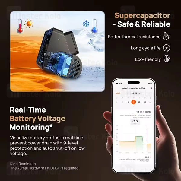 دوربین خودرو شیائومی Xiaomi 70mai T800 با دوربین داخل خودرو و همراه دوربین عقب
