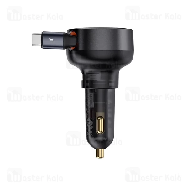 شارژر فندکی بیسوس Baseus CCTXP-UC Enjoyment Pro C00057800111-00 توان 60 وات همراه با کابل جمع شونده