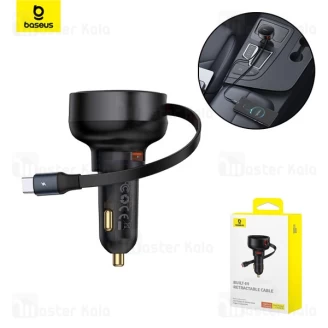 شارژر فندکی بیسوس Baseus CCTXP-UC Enjoyment Pro C00057800111-00 توان 60 وات همراه با کابل جمع شونده