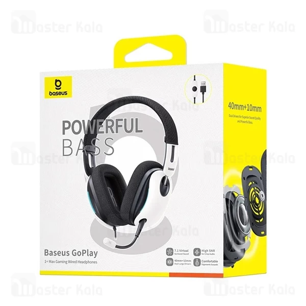 هدفون سیمی گیمینگ بیسوس Baseus GoPlay 1 Max A00181003213-00 کانکتور USB